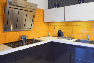 Diseño de cocina en tonos amarillos