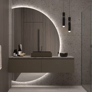 gran espejo decorativo para baño moderno