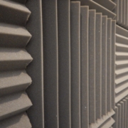 Acoustical foam or tiles for sound dampening. Music room. Soundproof room.