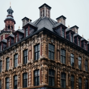 Low angle shot of the famous Vieille Bourse in Lille in France